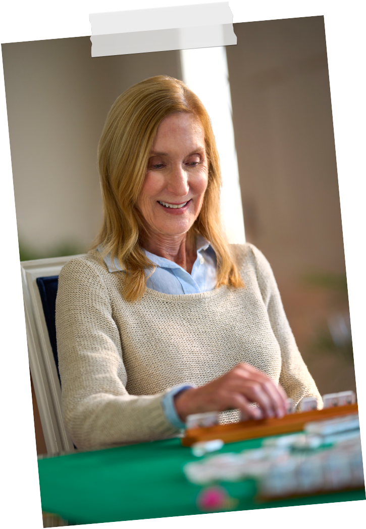 julie playing mahjong